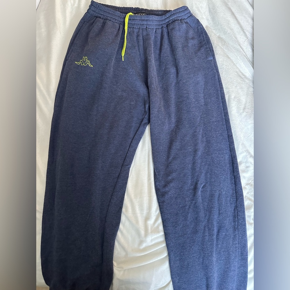Kappa Dark Blue Joggers with Neon Accents